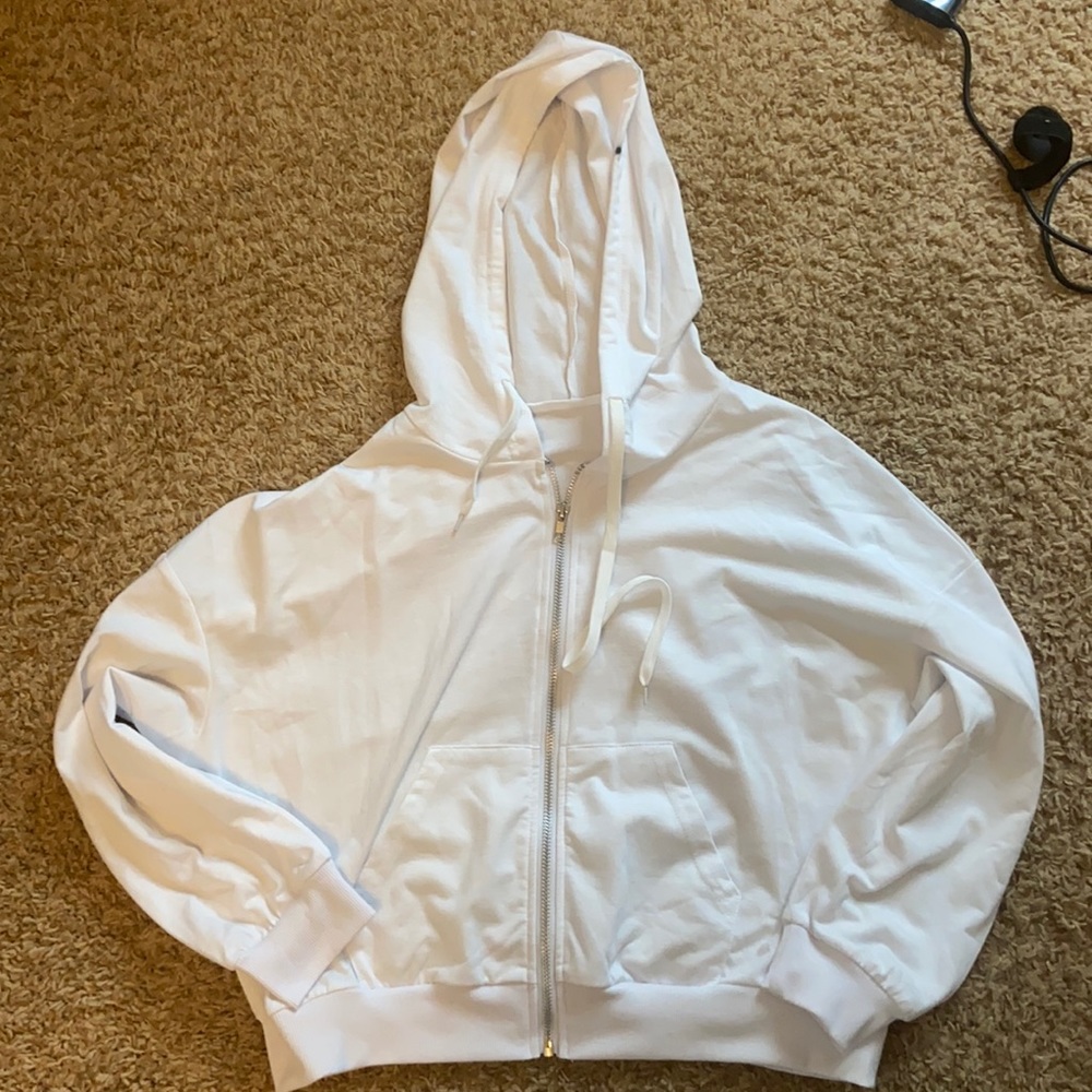 White zip up
